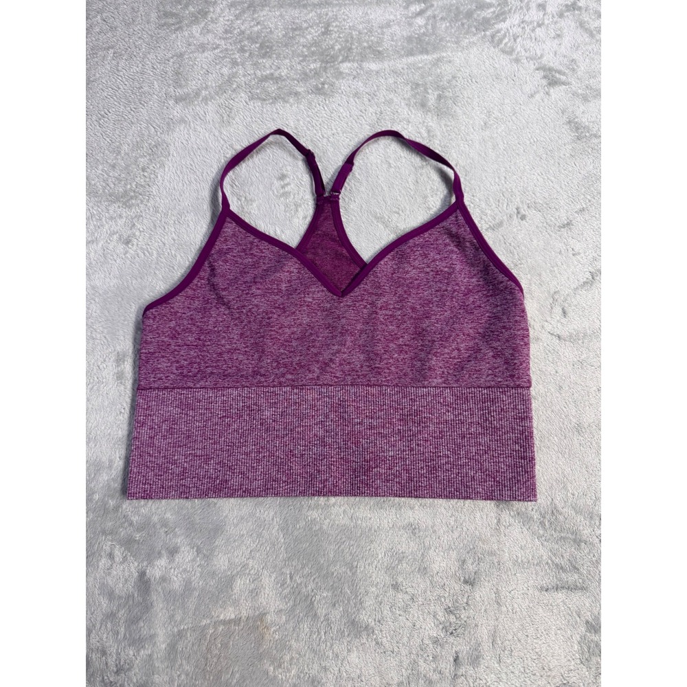Pink Active Victorias Secret Purple Heathered Seamless Longline Sports Bra M